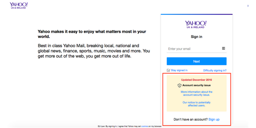 Yahoo Security Breach Change Password Now 